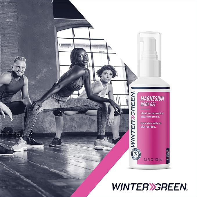 Magnesium Body Gel, Pure Magnesium, Wintergreen Oil, & Arnica Oil, 3-Pack 3.4 Fl Oz Bottles (10.2 Fl Oz Total)
