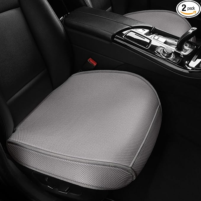 2pcs All-Season Car Seat Wraps Grey - Breathable Car Seat Covers with Anti Slip Bottom - Durable Auto Seat Cushions Universal Fit for Vehicles Cars SUV Trucks Front Seats