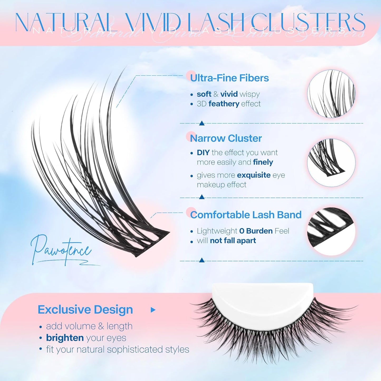80D Mink Lash Clusters | 240pcs Individual Eyelash Extensions 10-20mm