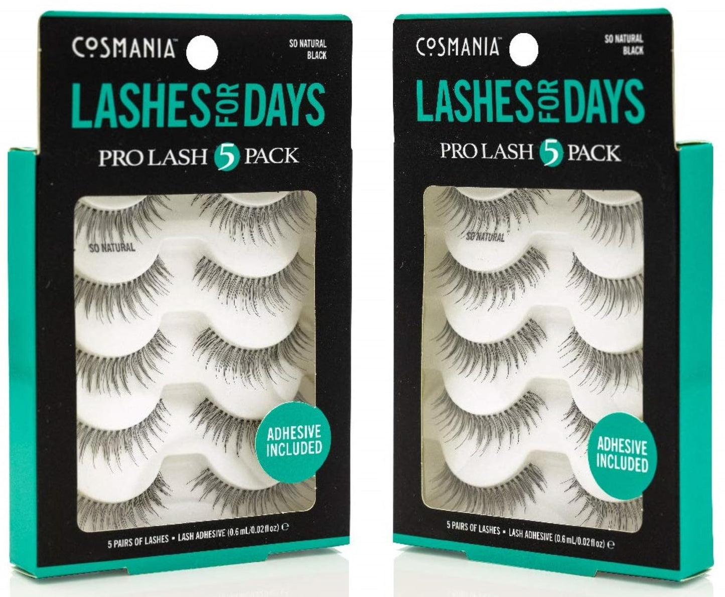 Cosmania Lashes For Days False Eyelashes (So Natural) - Easy To Apply, Natural Looking | Noticeably Fuller Looking Lashes | Adhe