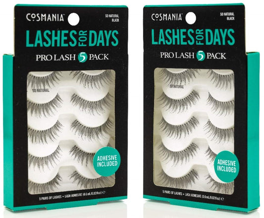 Cosmania Lashes For Days False Eyelashes (So Natural) - Easy To Apply, Natural Looking | Noticeably Fuller Looking Lashes | Adhe