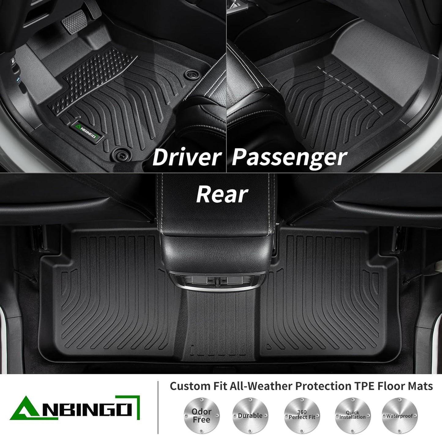 ANBINGO®-Floor Mats & Cargo Liner for Hyundai Venue 2025 2024-2020（Cargo Mat Only for Upper Position） All Weather Car Floor Mat for Hyundai Venue SE/SEL/Limited,Venue Accessories Black