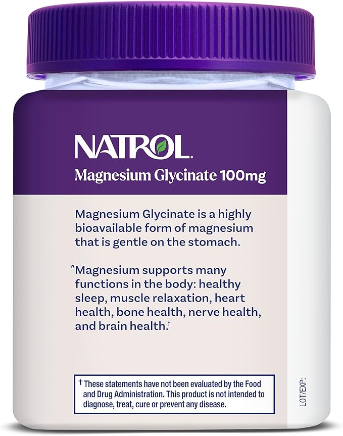 Natrol Magnesium Glycinate Supplements 100mg, Cherry Lemon Soft Chews for Healthy Sleep and Body, Magnesium Glycinate 100mg, Up to a 30 Day Supply