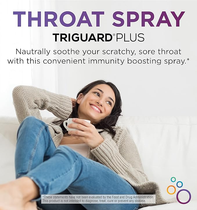 TriGuard Plus Throat Spray | Elderberry Extract, Olive Leaf Extract and Colloidal Silver Water 3-in-1 Immune Support Throat Spray | Powerful Immune System Booster | Great Taste, 2oz, Made in USA