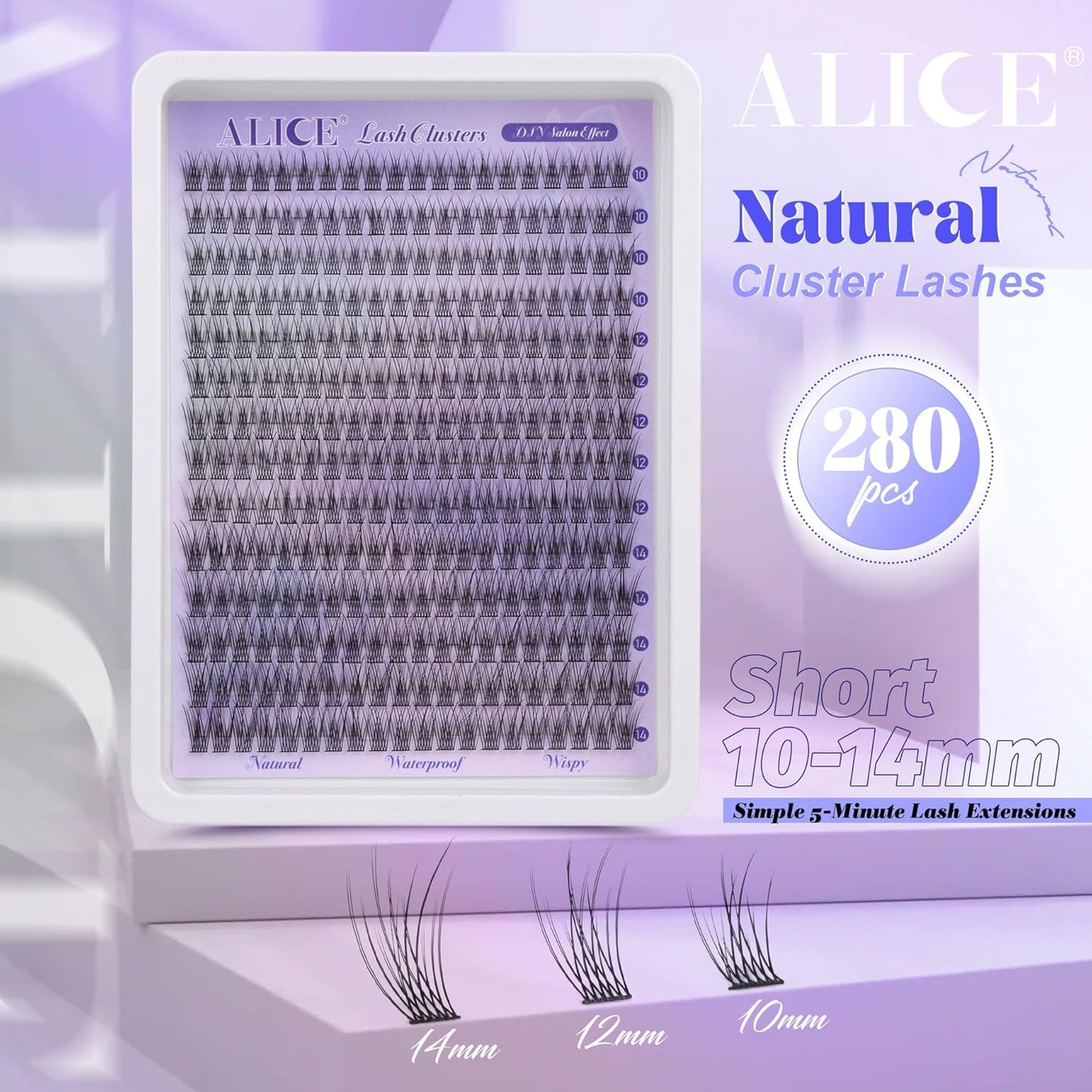 ALICE Wispy Lash Clusters | 168 Pcs | 10-18mm Natural Volume Extensions