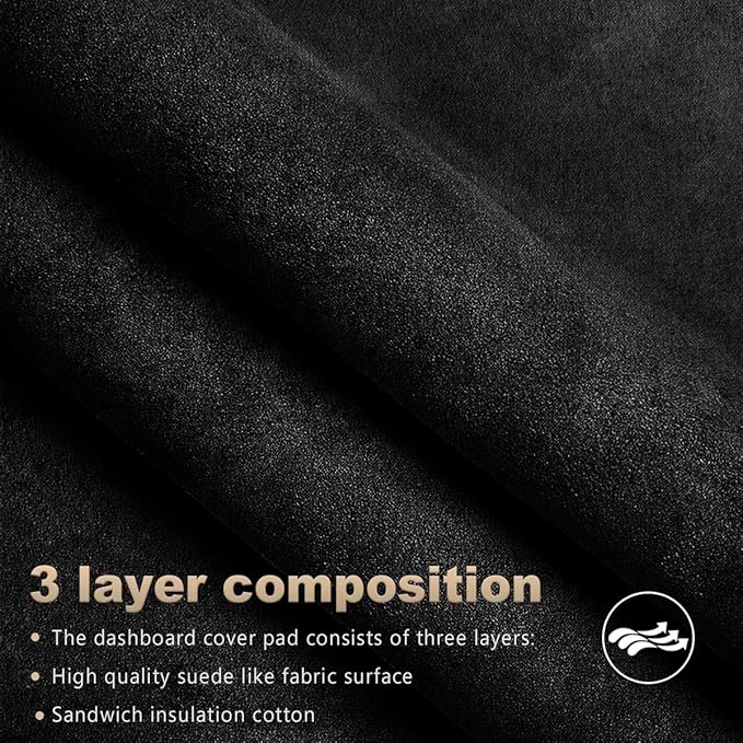 auovo Dashboard Cover Mat Compatible with Toyota Tundra 2014 2015 2016 2017 2018 2019 2020 2021 Anti-Slip Dash Cover Dash Carpet Cover Sunshield Protector