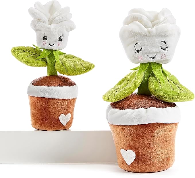 Hug Feel The Love Soil Mates – Rose – Plush Plant Home Decor, Plush Shelf Decor, Cute Home Decor, Lil’ Seedlings Plush Toy, Thoughtful Message, 9 inches