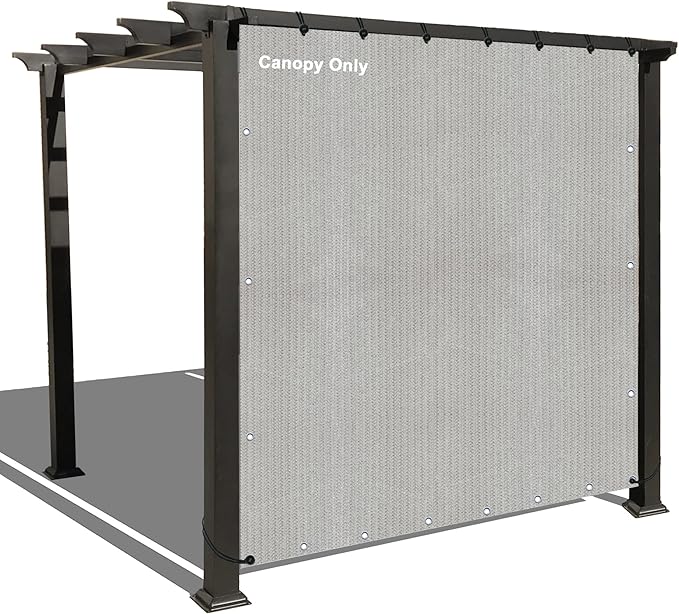 Alion Home Sun Shade Privacy Panel with Grommets and Hems on 4 Sides for Patio, Awning, Window, Pergola or Gazebo - Smoke Tan(12' W x 8' H)
