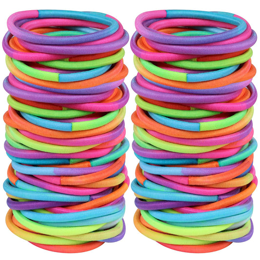 120 Pcs No Damage Elastics Hair Ties, Assorted Hair Bands Perfect For Medium To Thick Hair, Multicolor Pony Tails Holders For Me