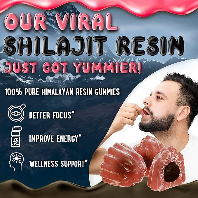 Pure Himalayan Shilajit Gummies - 100% Authentic Shilajit Reisin Extract for Men and Women with Ashwagandha and Shatavari - 60 Gummy - Strawberry & Banana, Apple & Kiwi and Peach & Mango Bundle