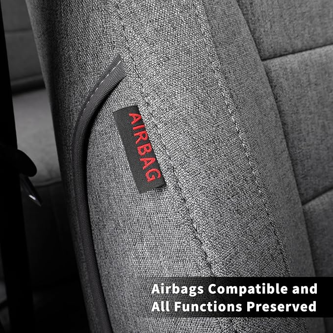 coverdream RAV4 PHEV Seat Covers Custom Fit for 2019-2024 2025 Toyota RAV4 Hybrid XSE,Hybrid SE,Prime SE/XSE,Full Coverage,Airbag Compatible,Polyester Car Seat Protector (Full Set,Gray)