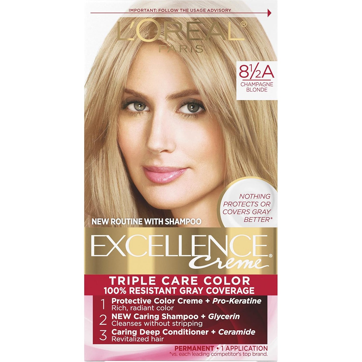 L'Oreal Paris Excellence Crème 9A Light Ash Blonde Hair Color | Gray Coverage, 8 Weeks