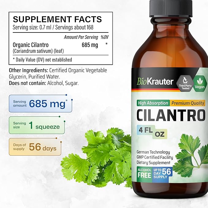 BIO KRAUTER Echinacea Tincture 4 Fl. Oz. & Cilantro Tincture 4 Fl. Oz.