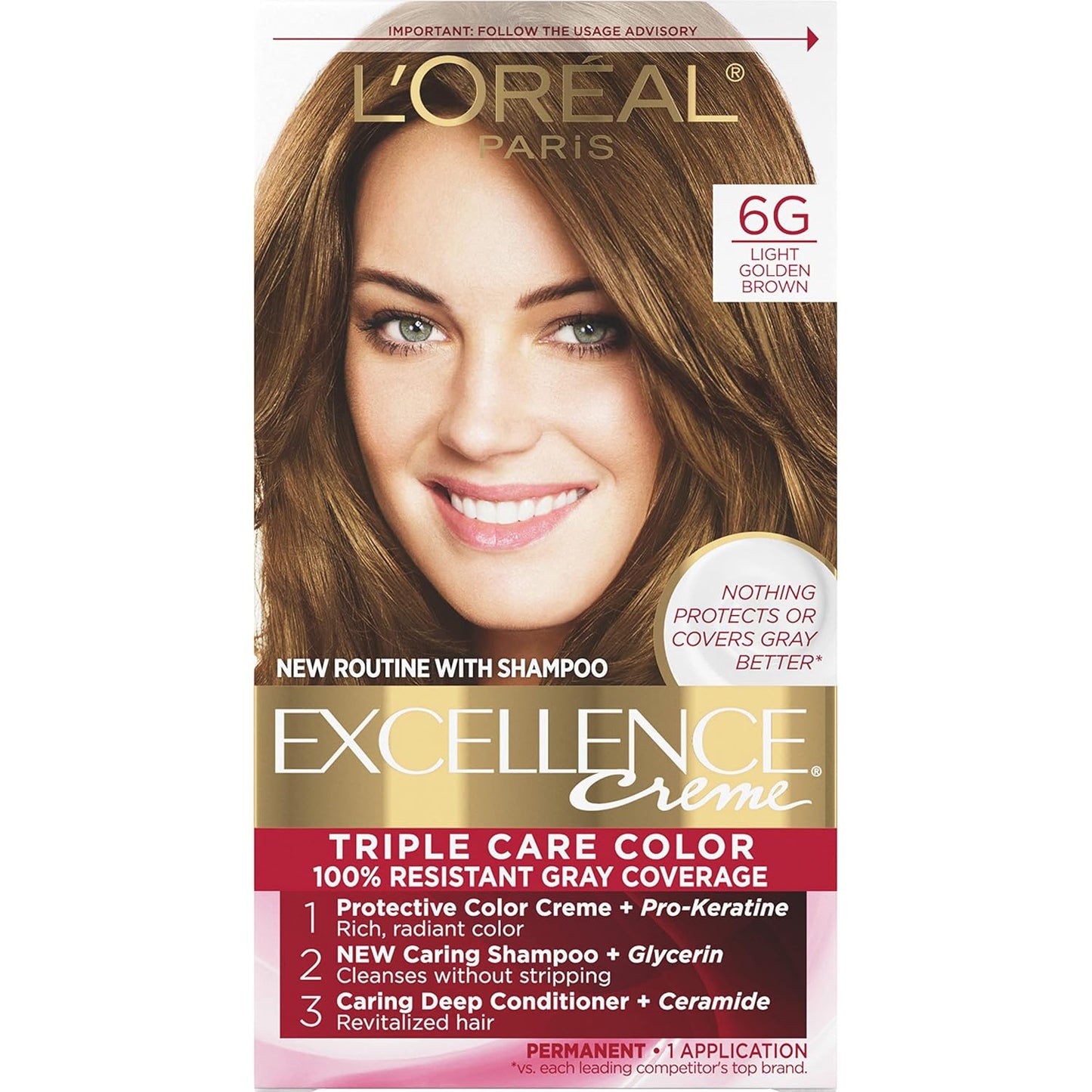 L'Oreal Paris Excellence 8G Medium Golden Blonde Hair Color | Gray Coverage, 8 Weeks