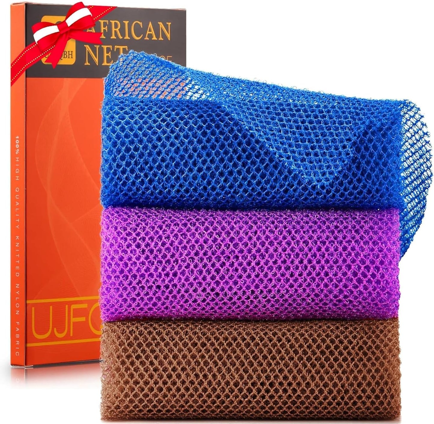Exfoliating African Bath Sponge | Long Net Body Scrubber | Green