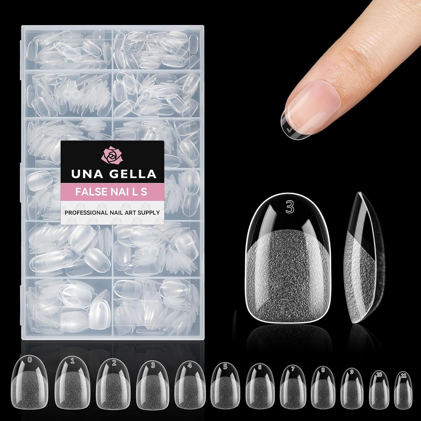 UNA GELLA Square Toe Nail Tips | 504 Pcs Soft Gel Full Cover | DIY Pedicure
