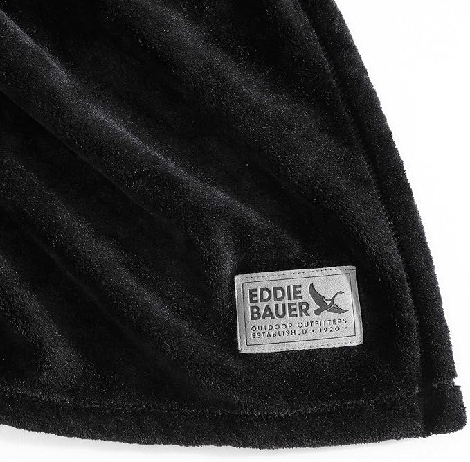 Eddie Bauer - Twin Blanket, Ultra Soft & Warm Plush Bedding, Bedding Set for The Colder Seasons (Black, Twin)