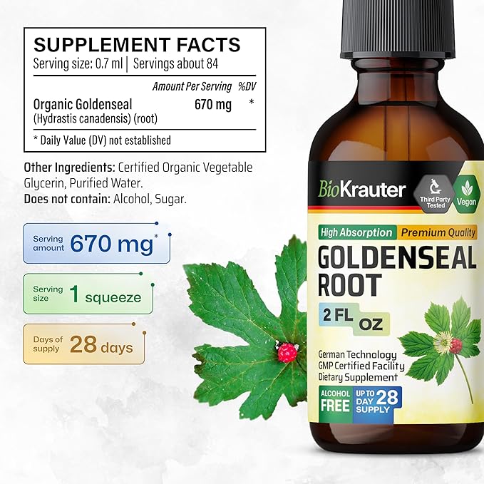 BIO KRAUTER Goldenseal Tincture 2 Fl. Oz. & Echinacea Tincture 2 Fl. Oz.