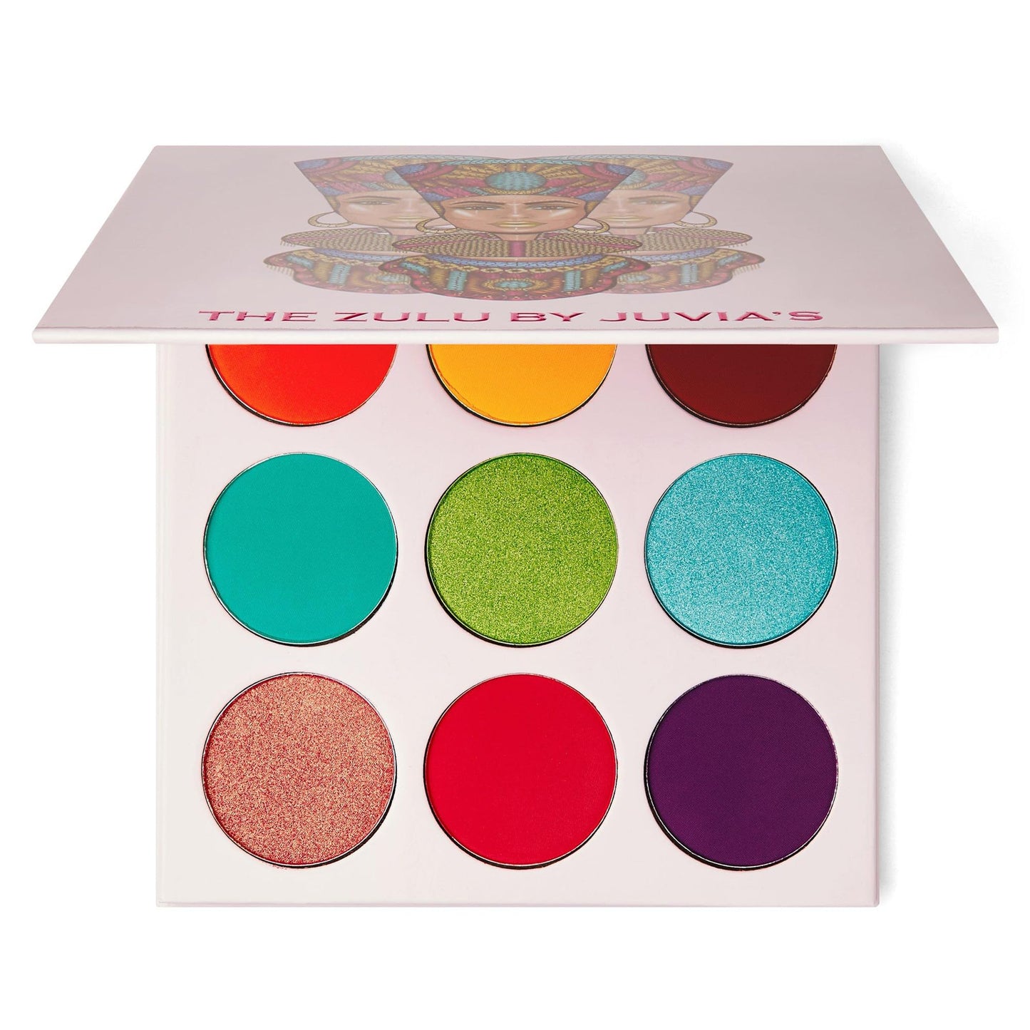 Juvia'S Place Palette The Zulu - Turquoise, Red, Purple, Shades Of 9, Colorful, Vivid, Vibrant Palette, Pigmented Makeup Palette