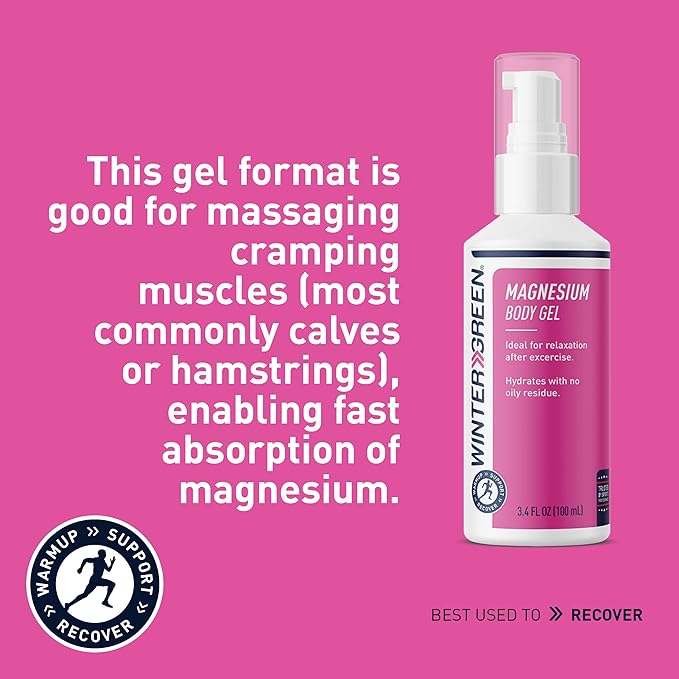 Magnesium Body Gel, Pure Magnesium, Wintergreen Oil, & Arnica Oil, 3-Pack 3.4 Fl Oz Bottles (10.2 Fl Oz Total)