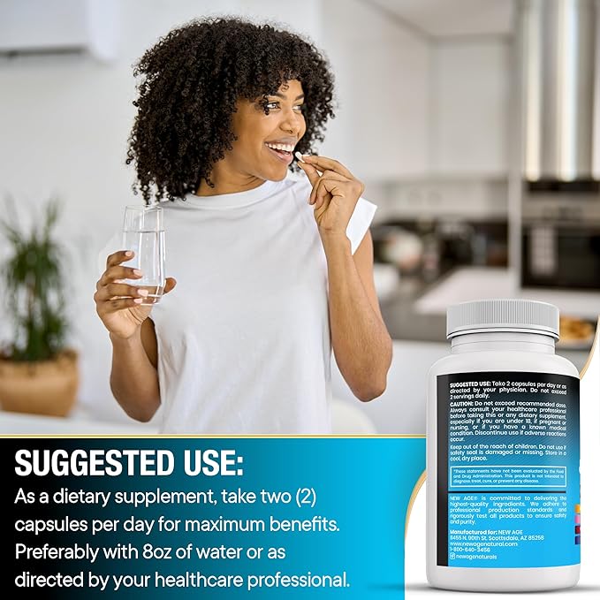 NEW AGE NAC Supplement N-Acetyl Cysteine- with Vitamin D3, K2, Zinc, Quercetin, Triphala, Sarracenia Purpurea, Elderberry, Holy Basil, Bee Propolis, Bromelain, L-Lysine - 120 Count