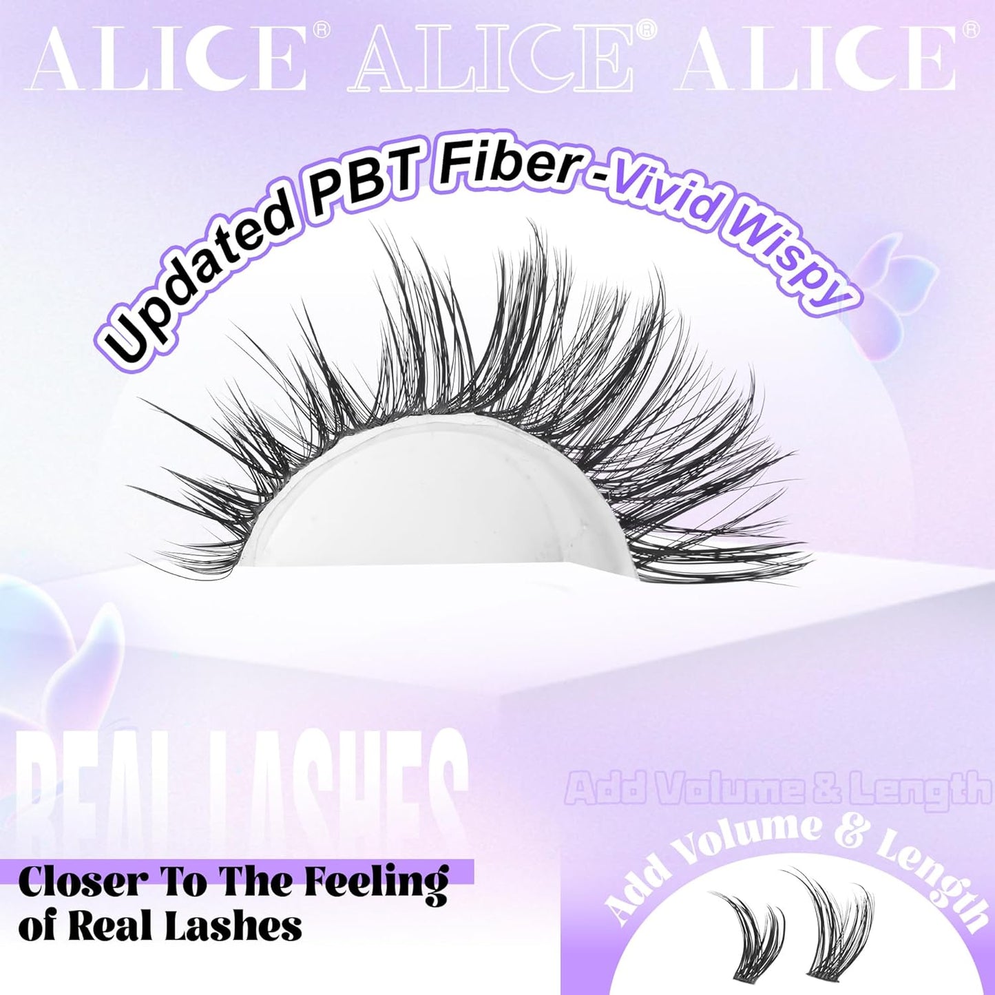 ALICE Wispy Lash Clusters | 168 Pcs | 10-18mm Natural Volume Extensions