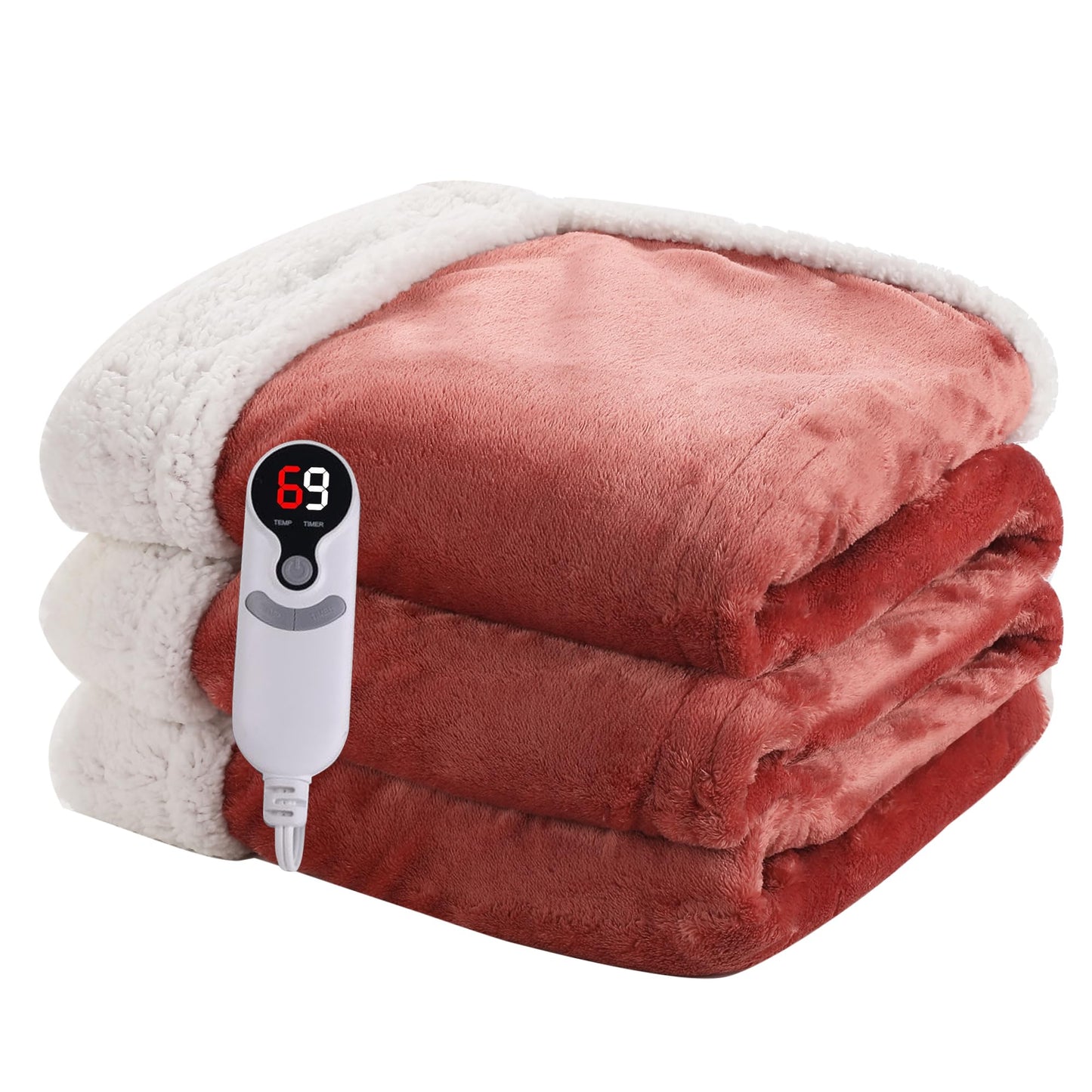 Heated Blanket Electric Blanket Full Size 72''x84'', Soft Flannel Heating Blanket with 1-10 Hour Auto Off - 6 Heat Settings - Machine Washable - Dark Grey