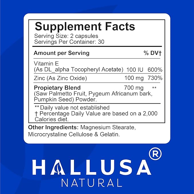 Próstata Inflamada - Prostatitis - Pastillas para la próstata - HALLPROST 60 CAPSULAS