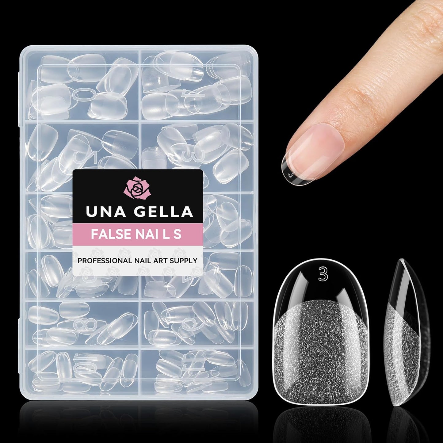 Almond Press-On Nails | 216 Pcs Full Cover Acrylic Tips | DIY Nail Extensions