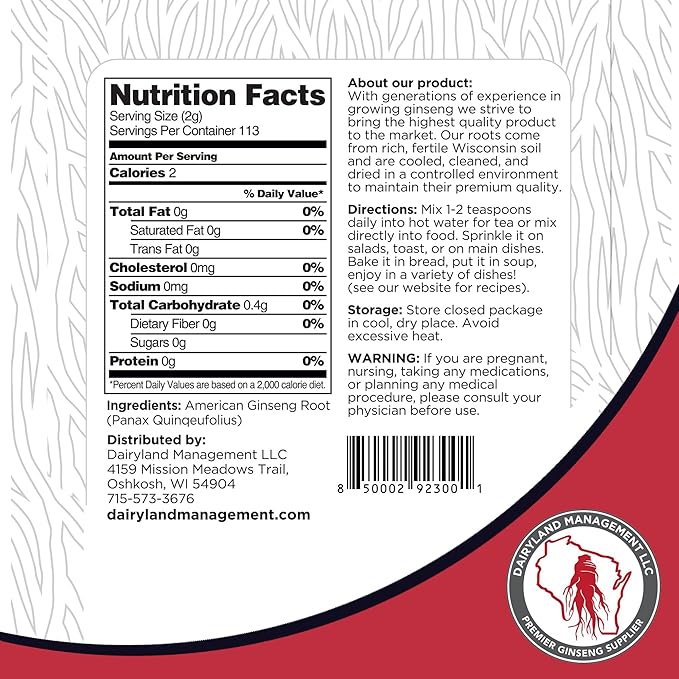 Dairyland American Ginseng Roots and Powder - 8 oz Pack Each of Wisconsin Ginseng – Direct from Farmer to Consumer 西洋参