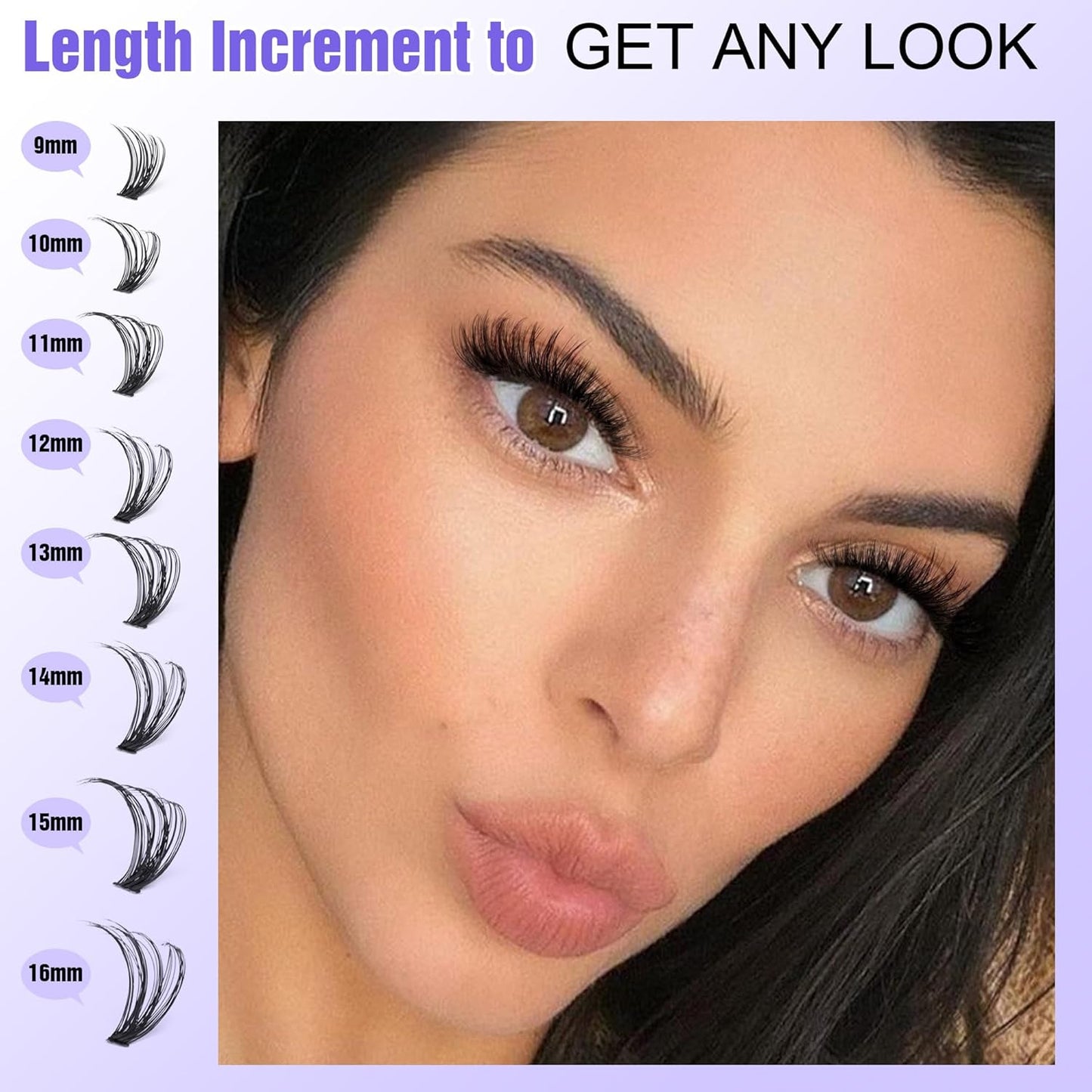 80D Mink Lash Clusters | 240pcs Individual Eyelash Extensions 10-20mm