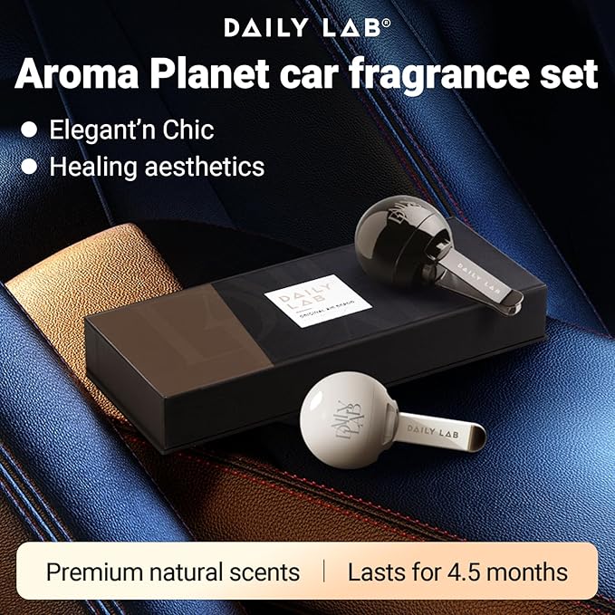 DAILY LAB Aroma Planet Car Perfume Air Freshener - 3 Scents Vent Clip, 45 Days Long-Lasting Car Scents