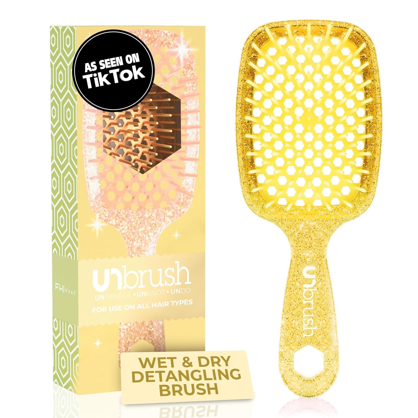FHI Heat UNbrush Detangling Brush | Pain-Free for All Hair Types | Lightweight & Anti-Static