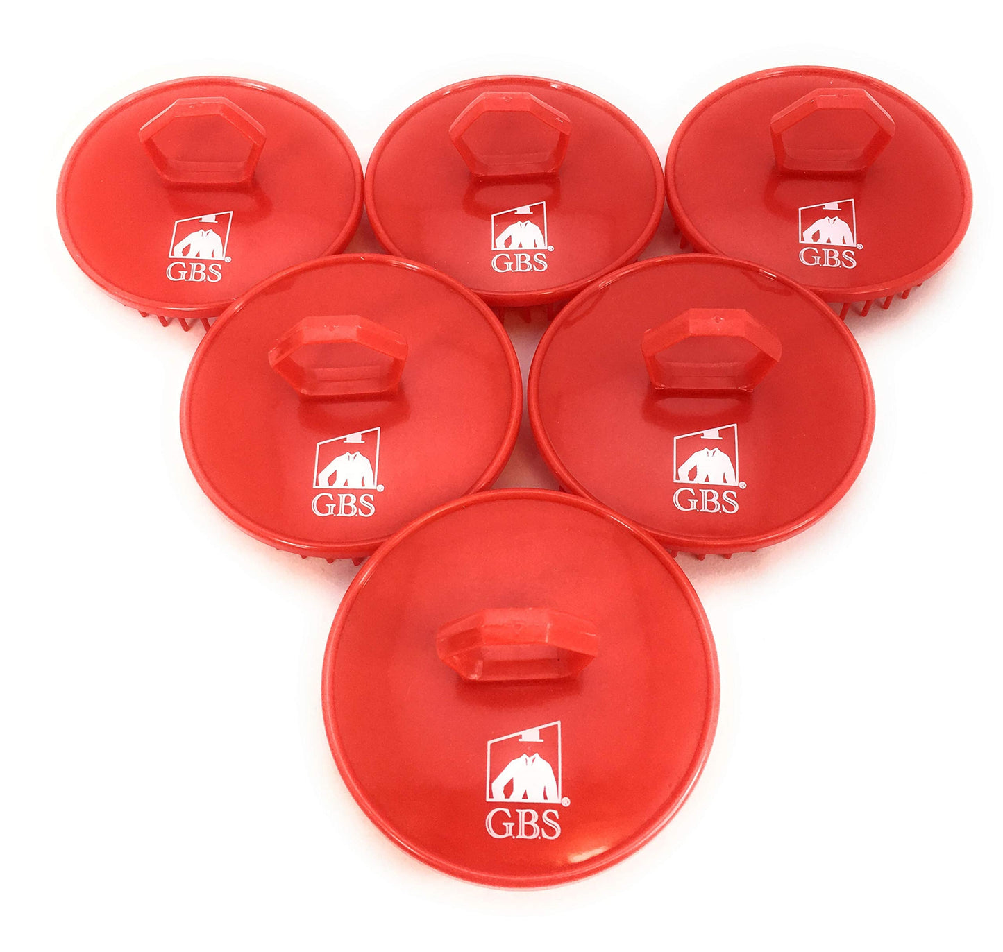G.B.S Shampoo Scalp Massage Brush, Grooming Travel Effortless Glide Fine Tooth Durable Material, Pack Of 6, Red