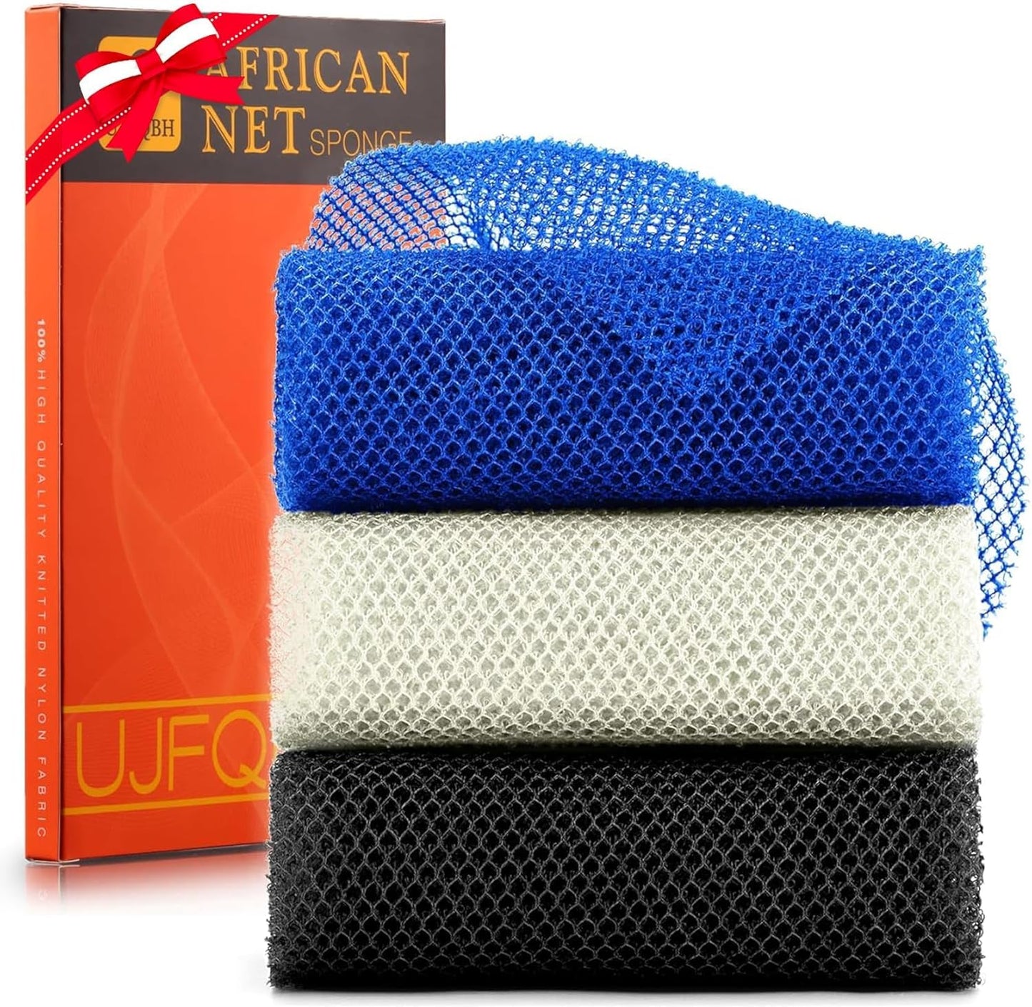 Exfoliating African Bath Sponge Set – 6 Colorful Net Scrubbers for Daily Use