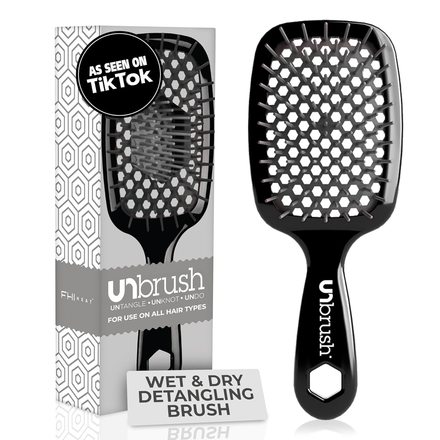 FHI Heat UNbrush Detangling Brush | Pain-Free for All Hair Types | Lightweight & Anti-Static
