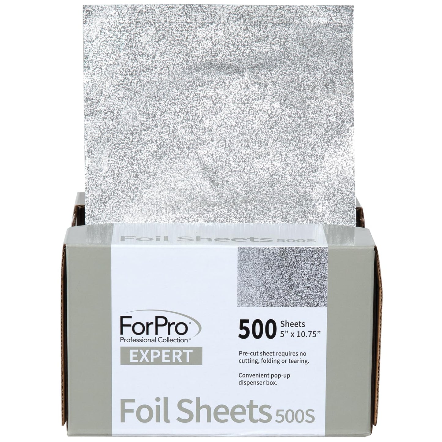 Forpro Professional Collection Expert Embossed Foil Sheets 500S, Aluminum Foil, Pop-Up Foil Dispenser, Hair Foils For Color Appl