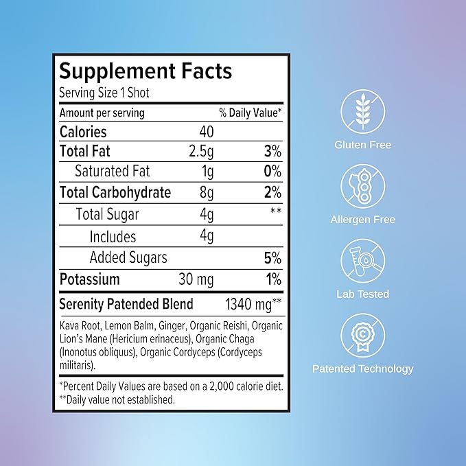 SAGA Organic Relaxation Shots | Contains Adaptogens & Mushrooms - Lion's Mane & Kava | High Bioavailability & Fast Onset | Elevate Mood & Reduce Fatigue | Strawberry Cucumber 2oz Shots (12-Pack)