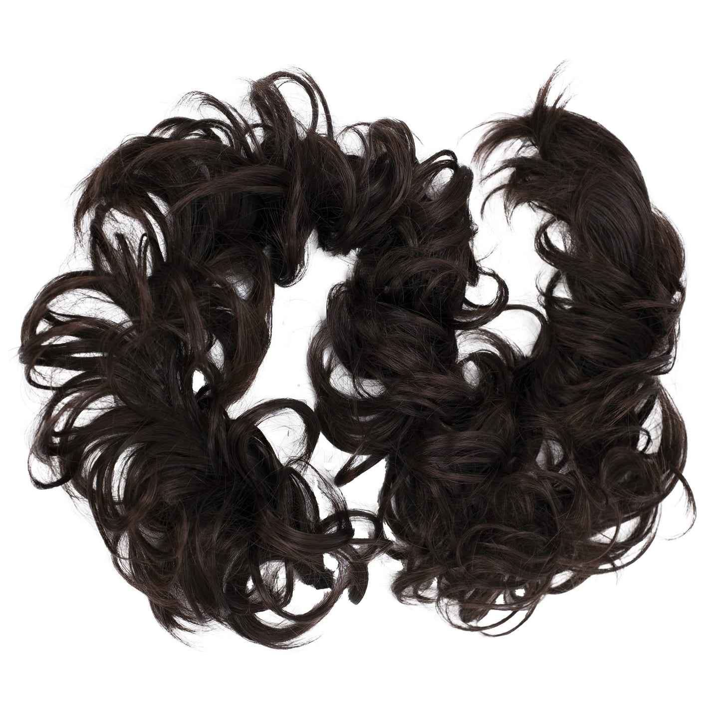 Caisha Hairpiece Hair Wrap Heat-Resistant Synthetic Fibres Curly Messy Updo Dark Brown Hw7