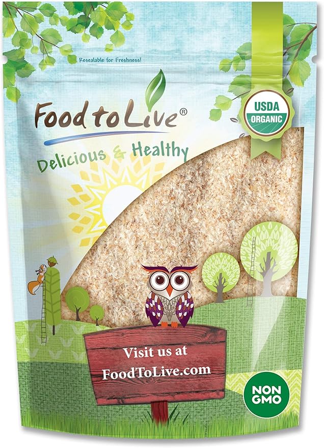 Food to Live - Organic Whole Psyllium Husks, 8 Ounces - Non-GMO Flakes, Vegan, Kosher, Keto Friendly, Raw, Unsweetened, Unflavored, Bulk, Rich in Dietary Fiber
