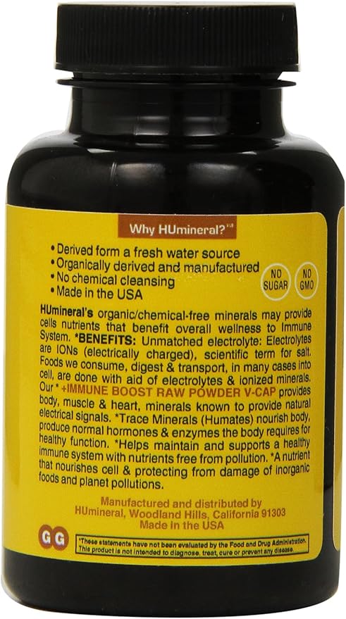 Humic and Fulvic Mineral Immune Boost Raw Powder Mineral Supplement, 60 Count