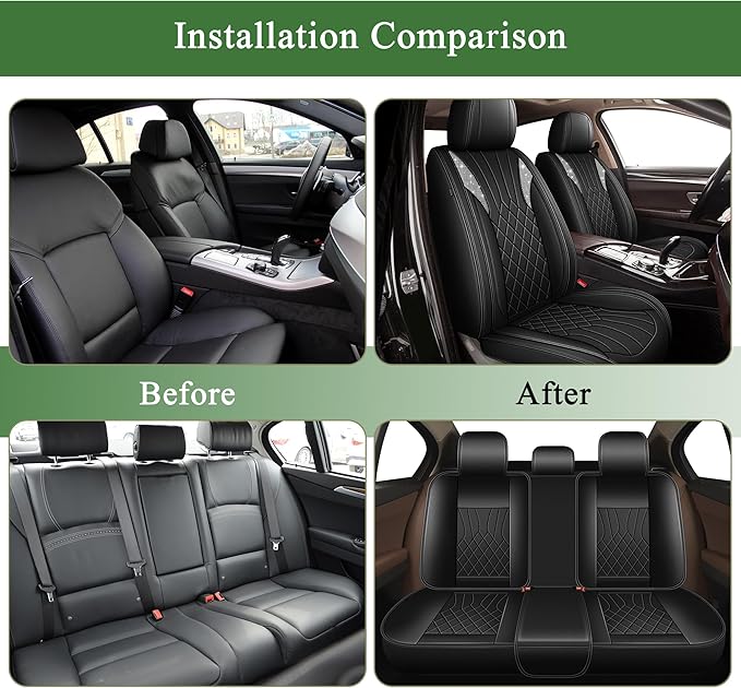 Bling Diamond Embroidered Seat Covers for Toyota RAV4 2013-2025 2026,Full Set 5 Seats,Sparkle Rhinestone Breathable Perforated Faux Leather Car Seat Covers for Women (Black)