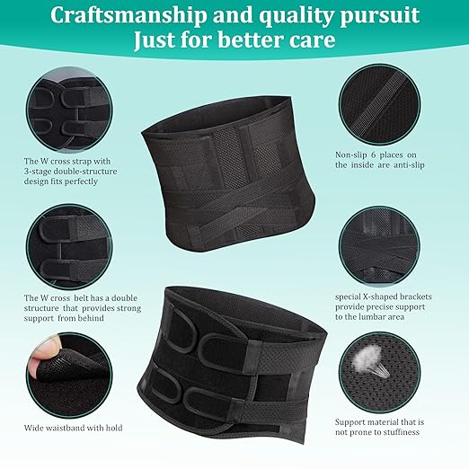 Adjustable Back Brace for Lower Back Pain & Sciatica Relief - Unisex Lumbar Support Belt for Herniated Disc, Posture Correction, Breathable Design for Work, Sports (B92,X-Large)