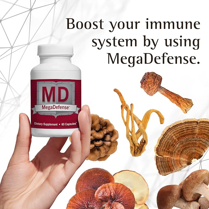 Waiora MegaDefense Mushroom Capsules (3 Bottles), Supplement for Daily Wellness, 6 Mushroom Supplement: Reishi, Turkey Tail, Cordyceps, Maitake, Agaricus & Shiitake, Non-GMO (60 Veggie Caps)