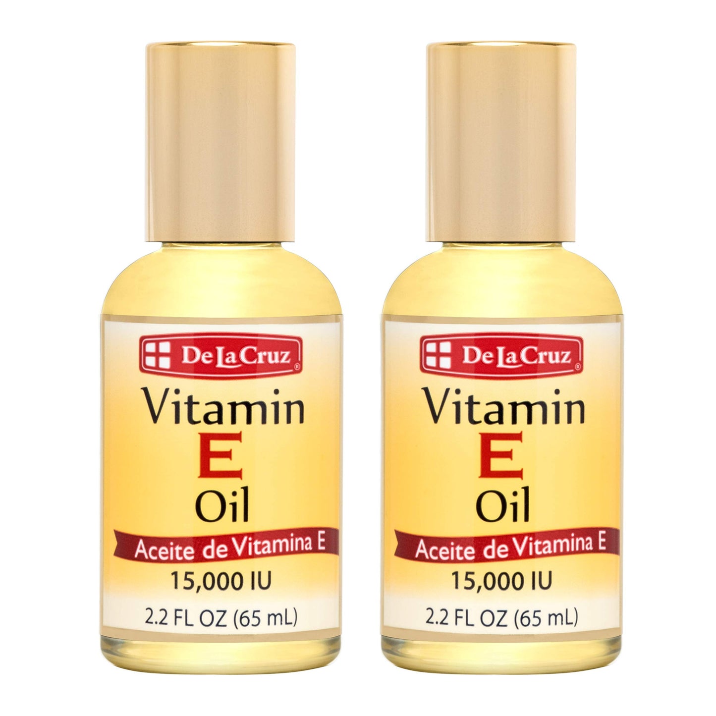 De La Cruz Vitamin E Oil For Skin, Face And Body 15,000 Iu - No Preservatives, 2-Pack Of 2.2 Fl Oz, 2 Bottles