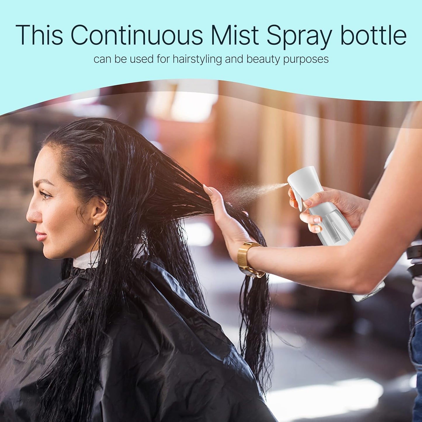 Ultra Fine Continuous Hair Spray Bottle | 6.8 Oz | White | Misting & Styling