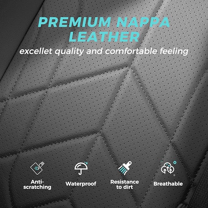 for Toyota RAV4 Seat Covers 2013 2014 2015 2016 2017 2018 RAV 4 XLE SE Limited Platinum Adventure (not for LE&Hybrid) - Custom Leather Car Seat Covers Full Set - BlackGrey