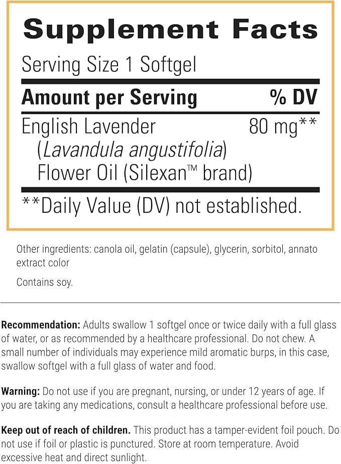 Integrative Therapeutics – Lavela WS 1265 - Clinically Studied Lavender Essential Oil Supplement - Calms Nervousness* - Reduces Stress* - 60 Softgels
