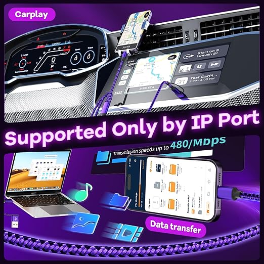 Travel Essentials 3in2 Multi Charging Cable for iPhone Watch Charger,USB A/C to Type C/IP/iWatch Charger,Travel Chargers for Multiple Devices Compatible with iWatch Series&iPhone 16-12 5FT