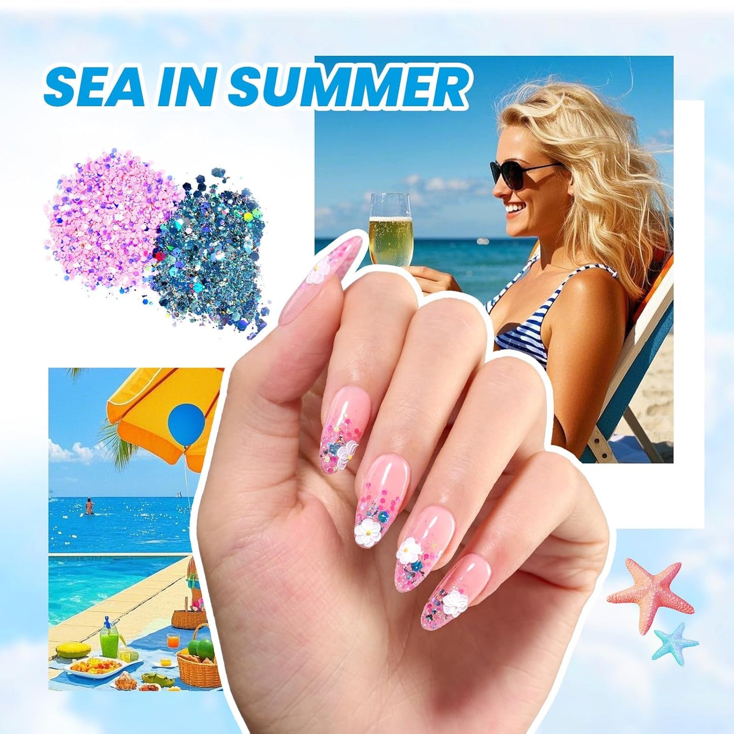 44-Piece Gel Nail Polish Kit | UV Light | 24 Colors | Base & Top Coats | Gifts for Women